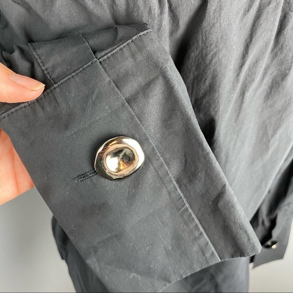 Zara Black Poplin Off Shoulder‎ Blouse size XS - Picture 2 of 5